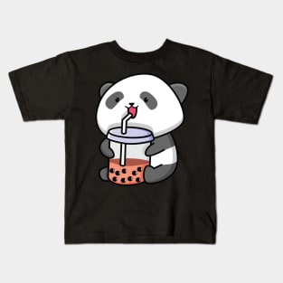 Kawaii Cute Anime Panda Otaku Japanese Bubble Boba Tea Gifts Kids T-Shirt